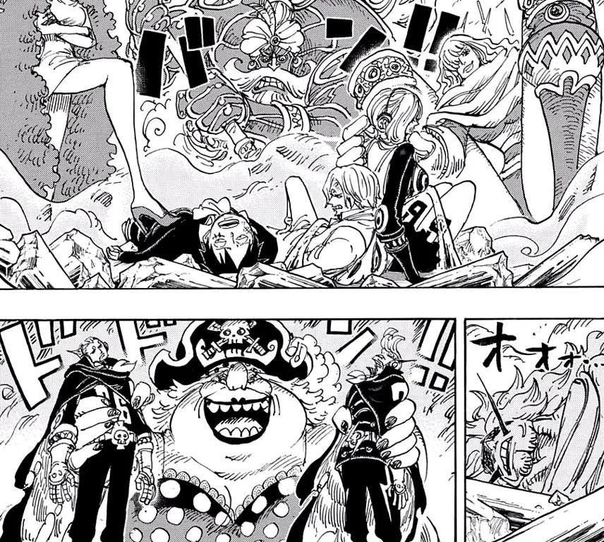 Gambar adegan Big Mom mengalami kekalahan dalam anime One Piece