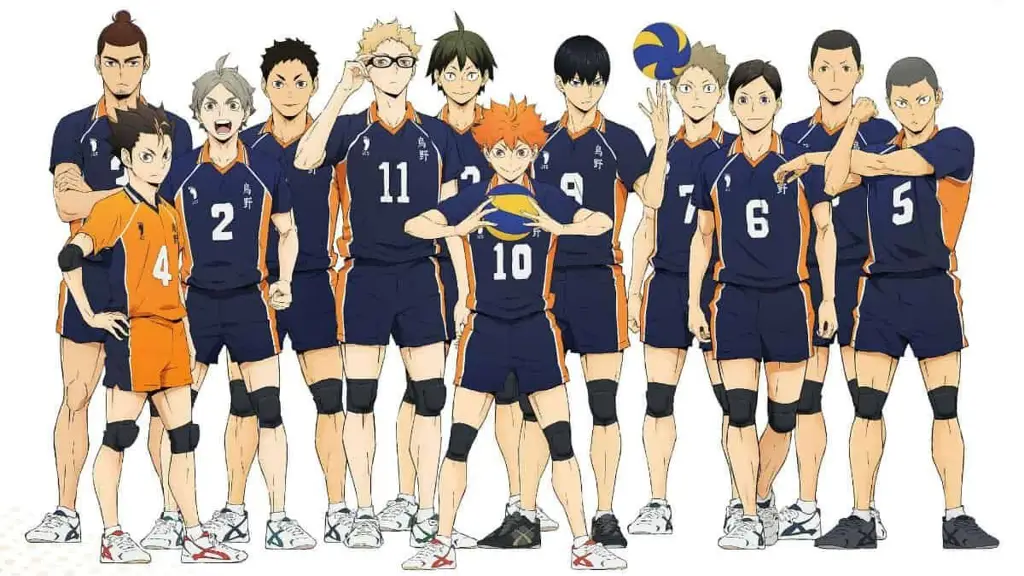 Gambar karakter Haikyuu merayakan kemenangan