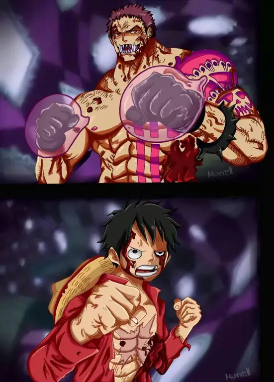 Luffy dan Katakuri sedang bertarung sengit