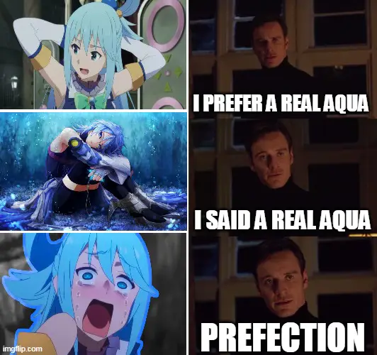 Gambar Aqua melakukan hal lucu