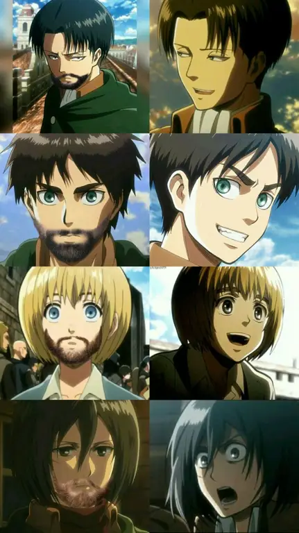 Gambar adegan lucu dari Attack on Titan Junior High.