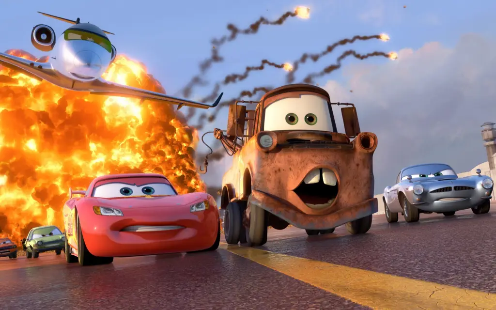 Lightning McQueen dan Mater dalam Cars 2