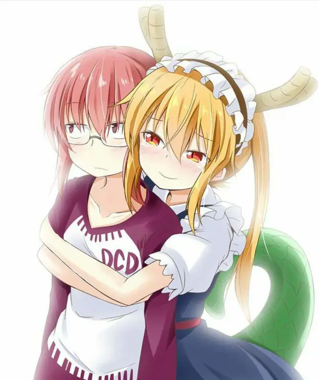 Gambar interaksi antara Kobayashi dan Tohru