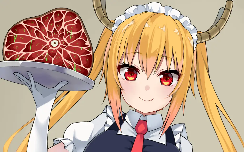 Kobayashi dan Tohru dalam anime Kobayashi's Dragon Maid