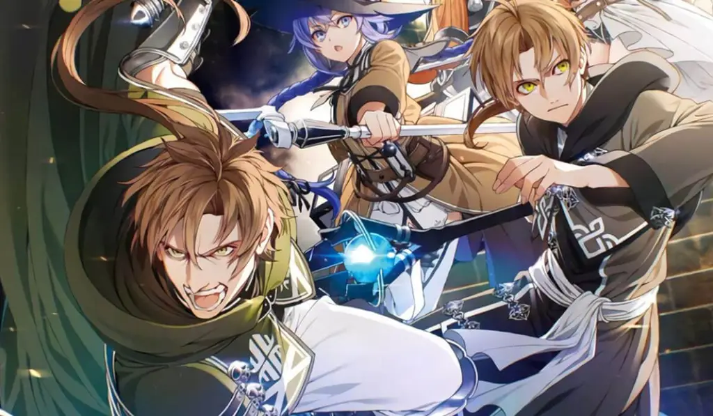 Screenshot adegan menarik dari Mushoku Tensei episode 3