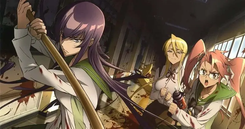 Adegan anime Highschool of the Dead yang menegangkan