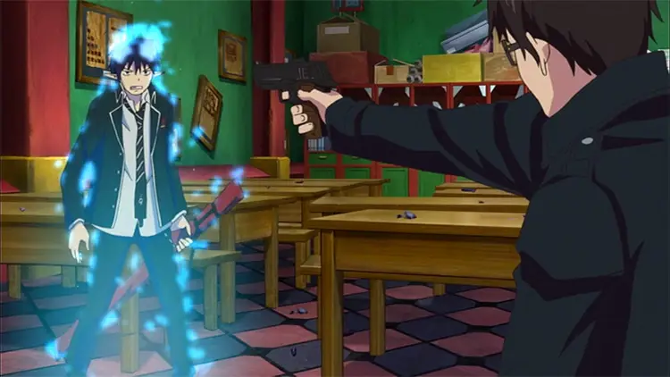 Screenshot adegan seru dari anime Ao no Exorcist