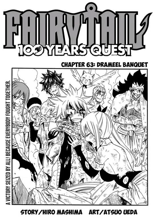 Gambar yang menampilkan adegan penting dari Fairy Tail 100 Years Quest chapter 100