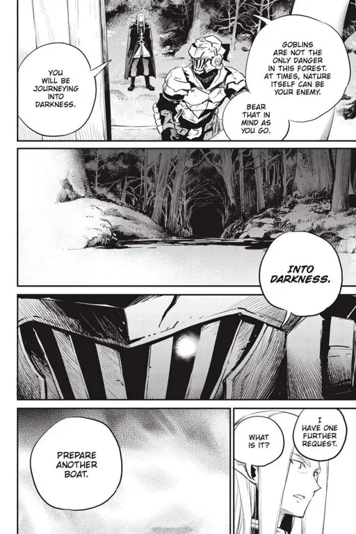 Gambar panel manga Goblin Slayer chapter 86 yang menegangkan