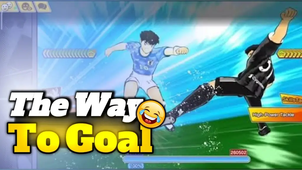 Gambar adegan gol dramatis dalam Captain Tsubasa