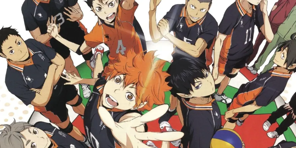 Adegan pertandingan voli yang seru dari anime Haikyuu!!