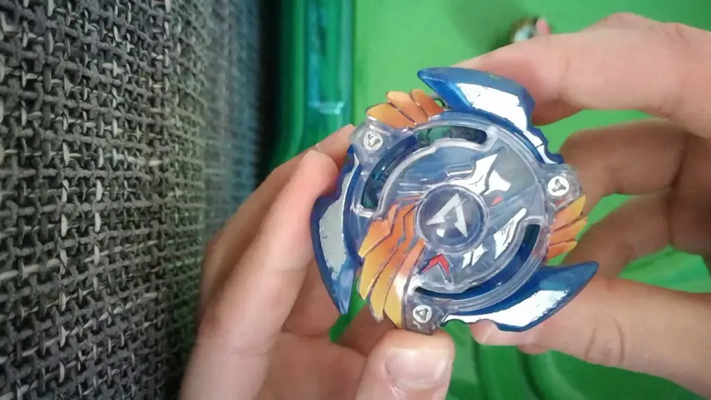 Gambar adegan pertarungan Beyblade Burst yang dramatis