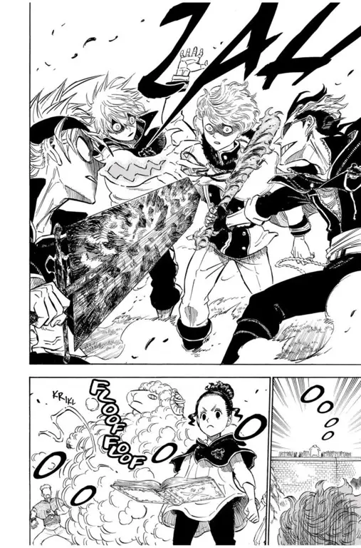 Panel manga Black Clover Chapter 100 yang menegangkan