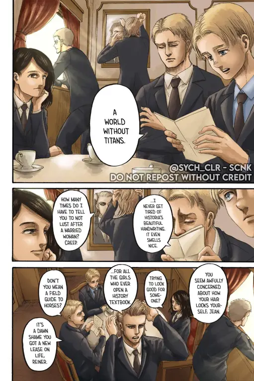 Momen menegangkan di manga Attack on Titan season final Panel manga Attack on Titan season final yang menegangkan