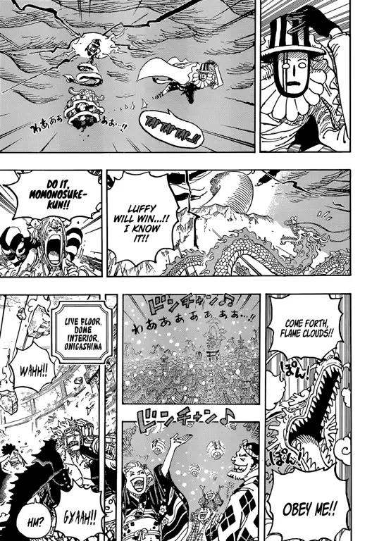 Gambar halaman manga One Piece chapter 1049 yang menegangkan