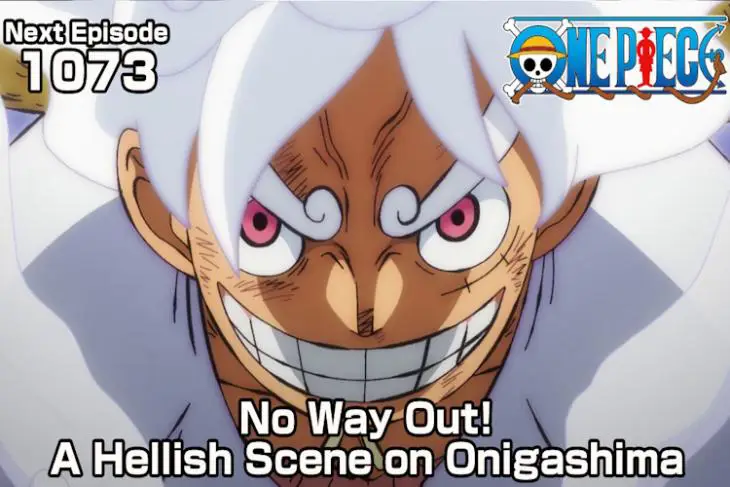 Screenshot adegan menegangkan dari One Piece episode 1073