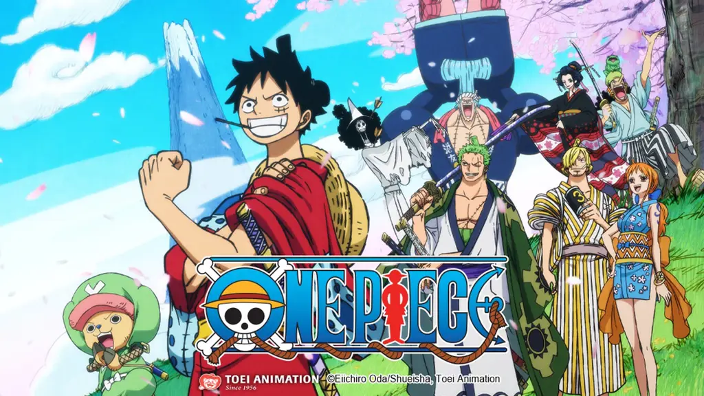 Screenshot dari One Piece episode 395 yang menampilkan pertarungan seru