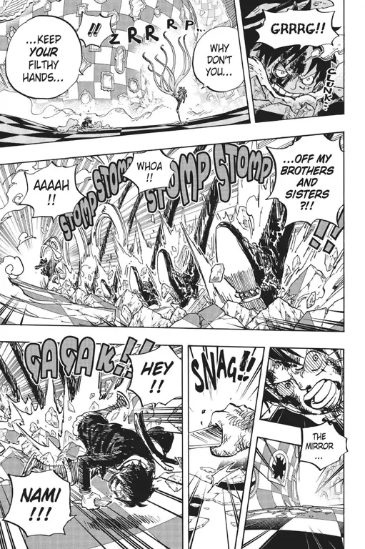 Momen menegangkan di One Piece episode 880 Screenshot adegan menarik dari One Piece episode 880