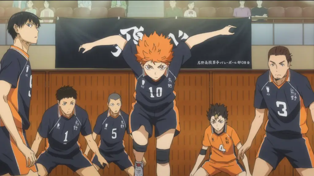 Screenshot adegan menegangkan dari Haikyuu!! The Dumpster Battle