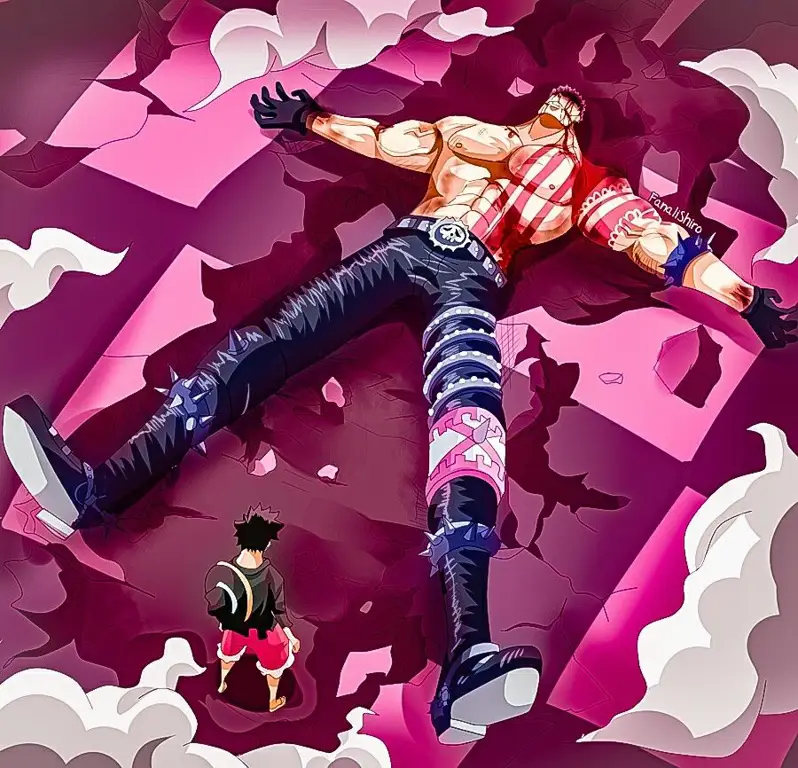 Cuplikan anime Luffy vs Katakuri yang menunjukkan momen-momen pertarungan menegangkan.