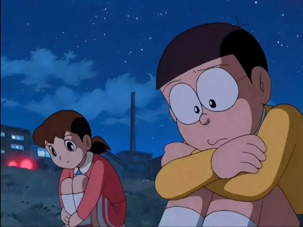 Adegan Nobita dan Shizuka dalam film