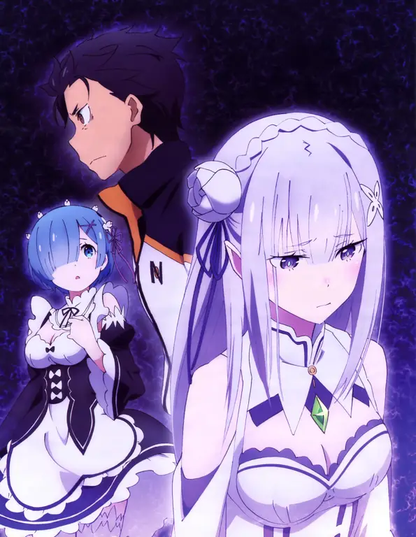 Subaru dan Emilia dalam anime Re:Zero