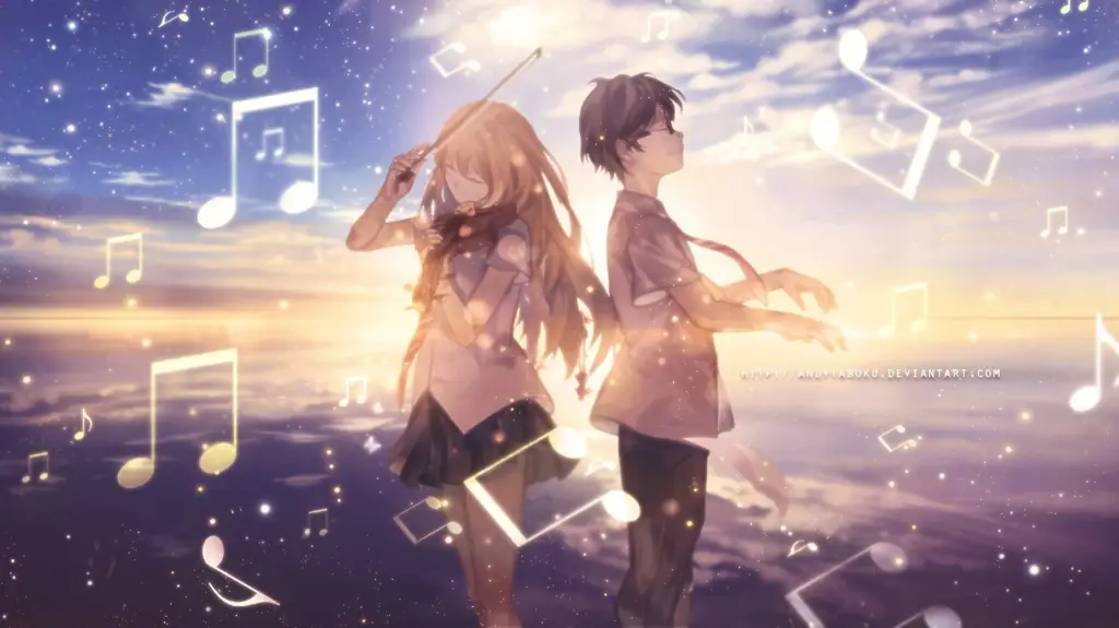 Adegan anime Shigatsu wa Kimi no Uso