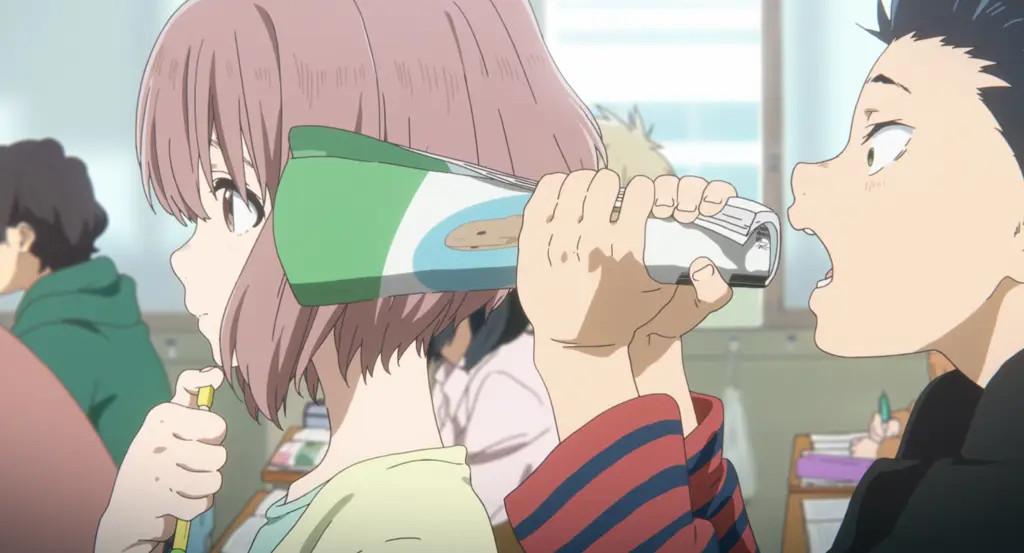 Adegan anime Koe no Katachi yang mengharukan