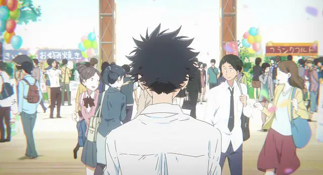 Screenshot adegan dari film Koe no Katachi