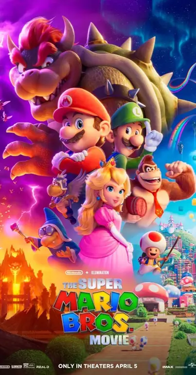 Keluarga menonton film Mario bersama