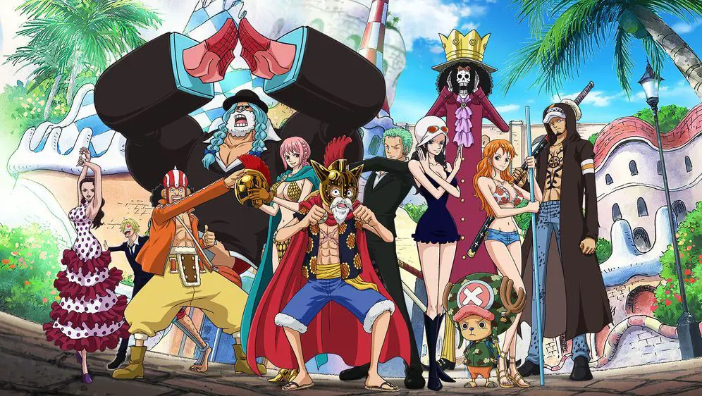 Cuplikan adegan penting dari arc Dressrosa dalam One Piece.