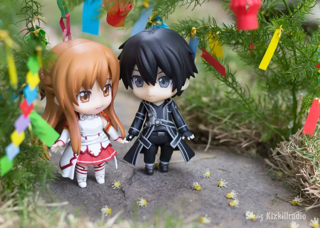 Kirito dan Asuna mendengarkan musik bersama