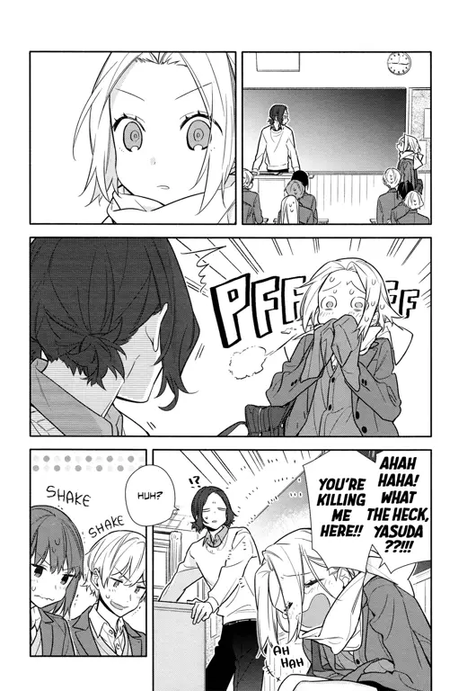 Panel-panel manga Horimiya yang menampilkan Izumi