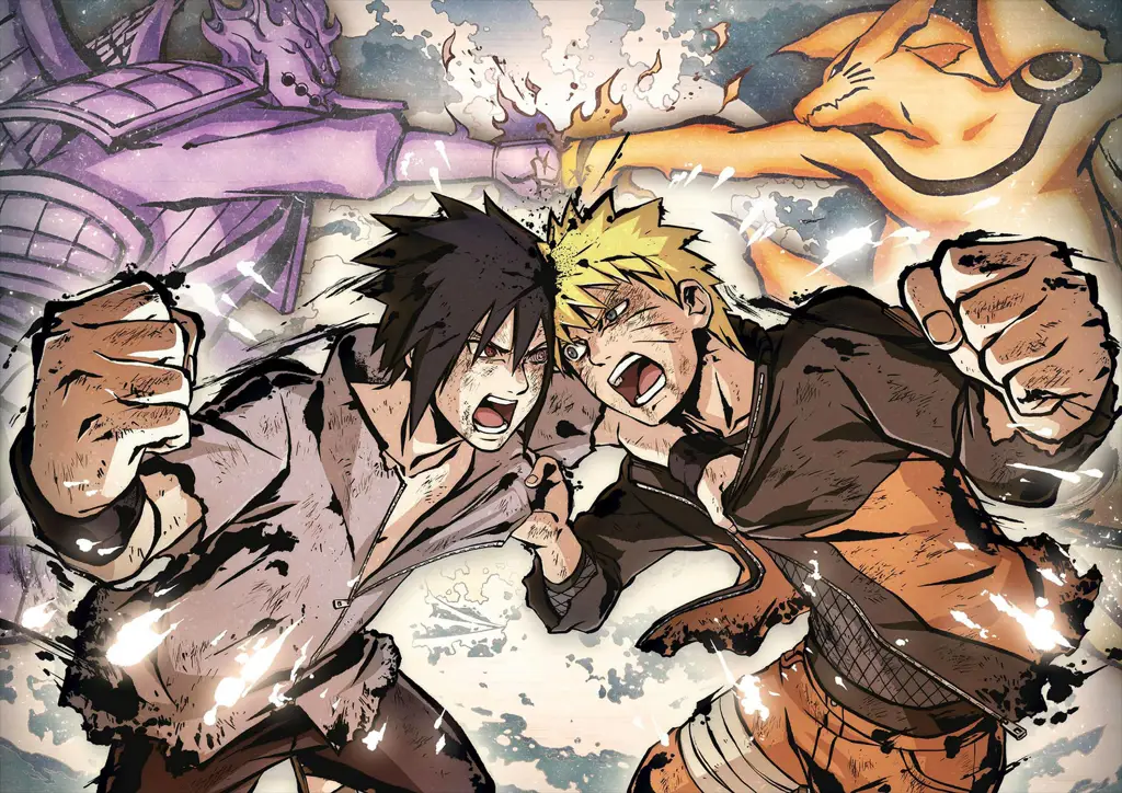 Gambar pertarungan Naruto dan Sasuke