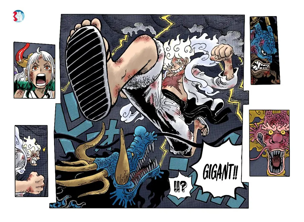 Cuplikan adegan penting dari One Piece chapter 1045