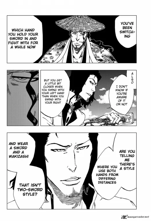 Gambar yang menggambarkan momen-momen kunci di Bleach chapter 335