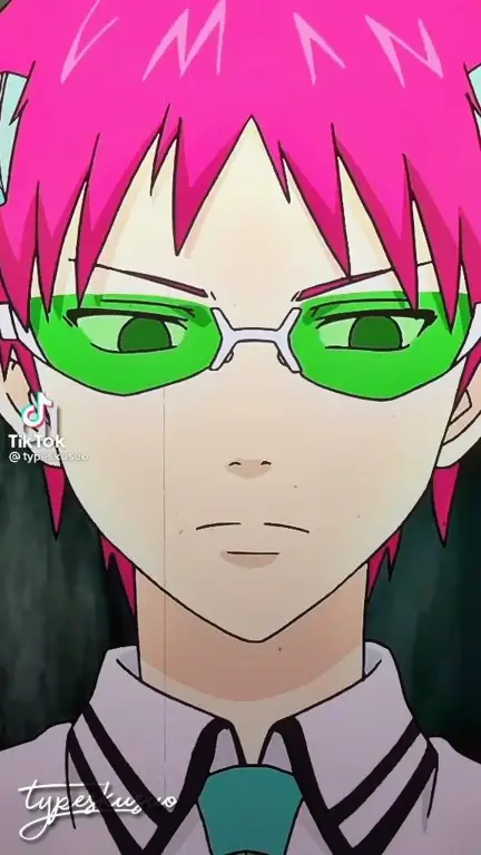 Gambar cuplikan anime Kusuo Saiki yang menampilkan Kusuo dan teman-temannya