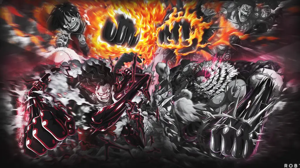 Luffy dan Katakuri bertarung dengan sengit