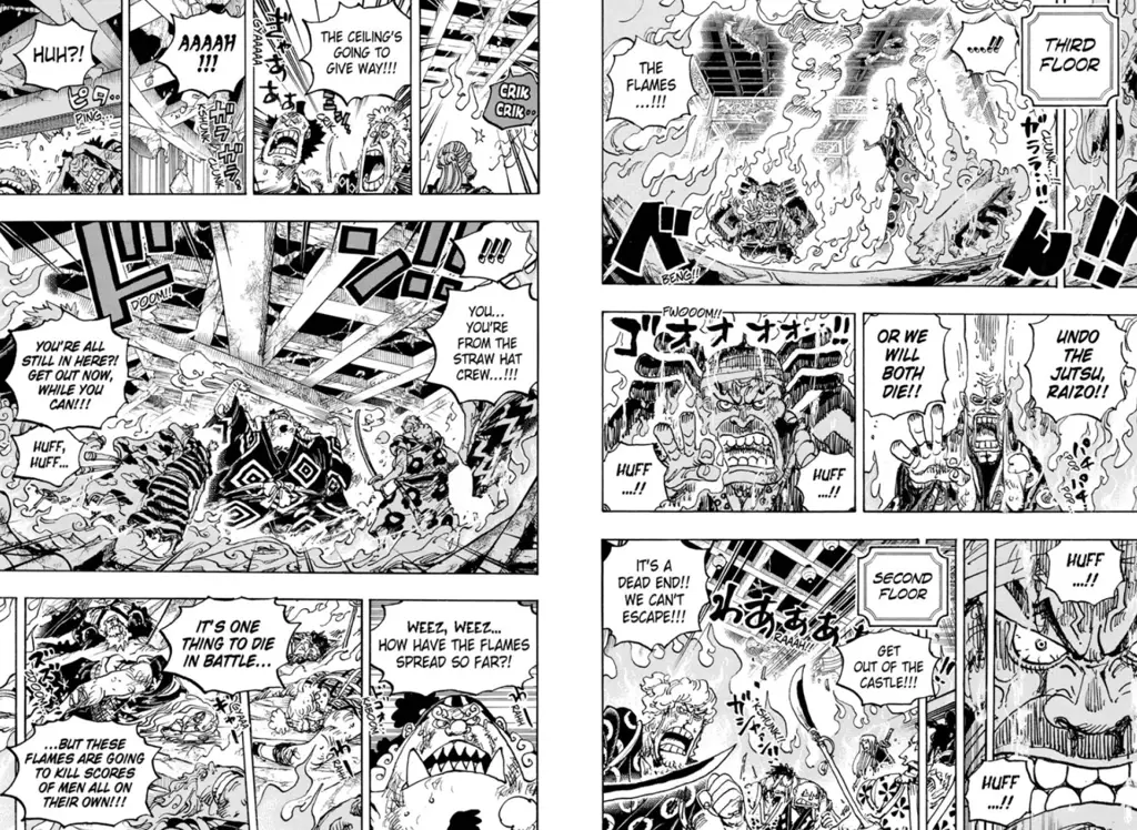 Cuplikan adegan penting dari One Piece chapter 1038