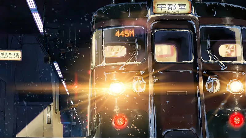 Adegan kereta api yang ikonik dari film 5 Centimeter per Second