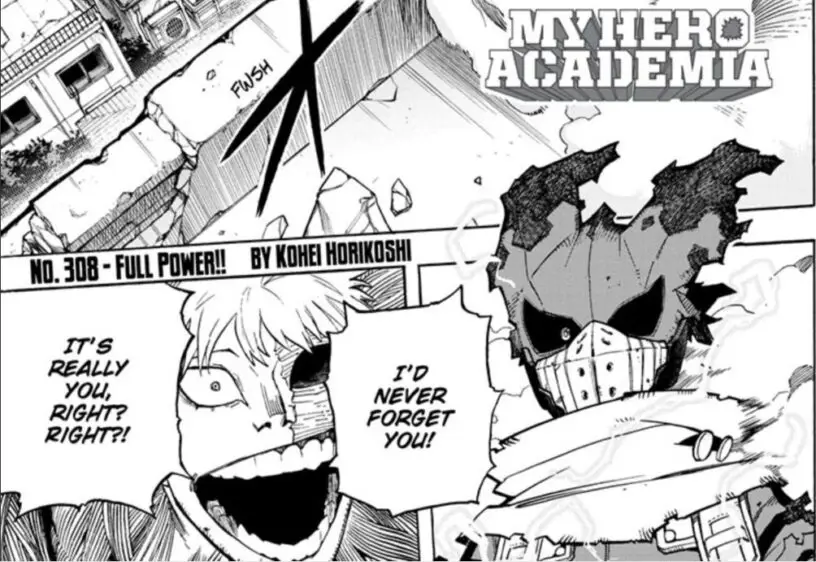 Gambar adegan penting dari chapter 308 My Hero Academia