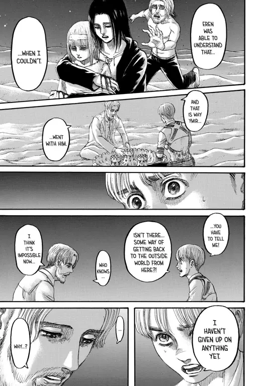 Gambar adegan penting dari Attack on Titan Chapter 137