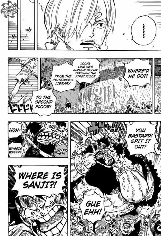 Gambar adegan penting di One Piece chapter 852