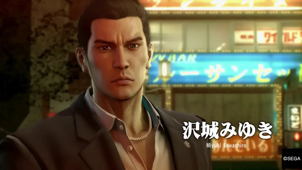 Tangkapan layar adegan Tachibana Frieoda dalam game Yakuza 0