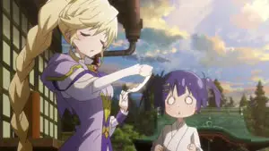 Momen-momen pertarungan seru antara Matoi dan musuh-musuhnya Adegan pertarungan dalam anime Soushin Shoujo Matoi