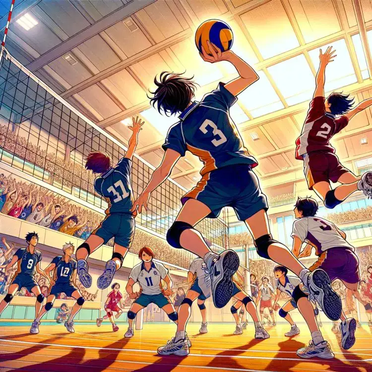 Pertandingan voli yang menegangkan dalam anime Haikyuu!!