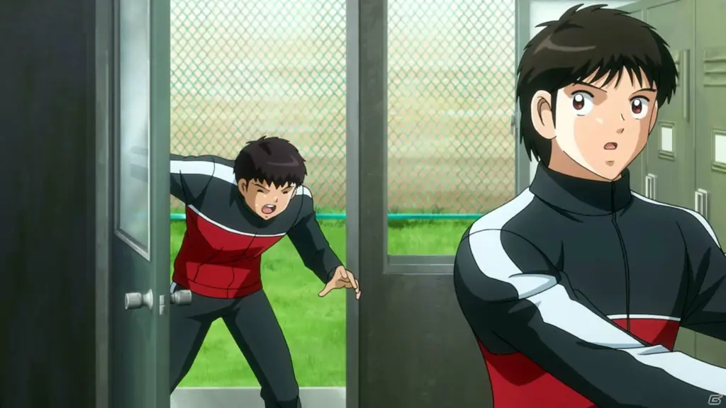 Gambar adegan ikonik dari anime Captain Tsubasa