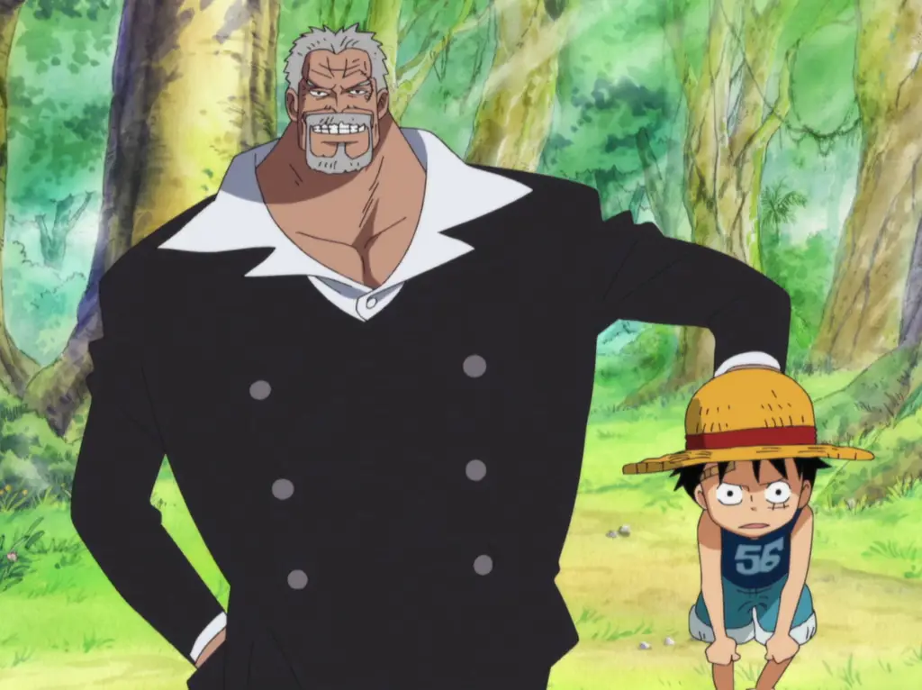 Gambar Monkey D. Garp dan Monkey D. Luffy