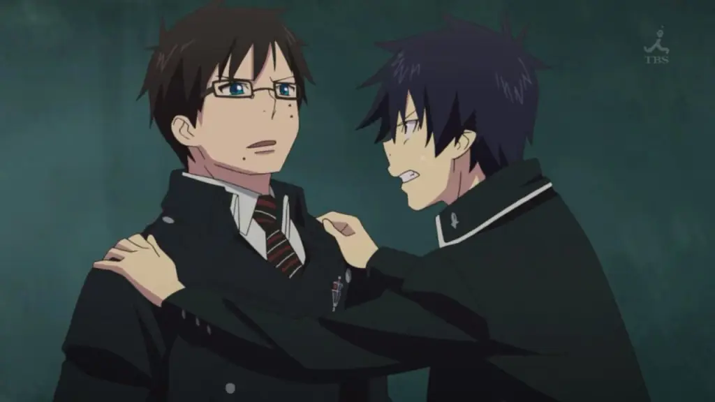 Rin dan Yukio dalam Ao no Exorcist episode 23