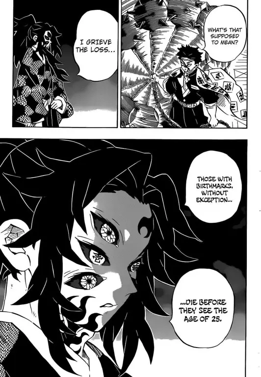 Gambar momen-momen penting di Komik Kimetsu no Yaiba 175